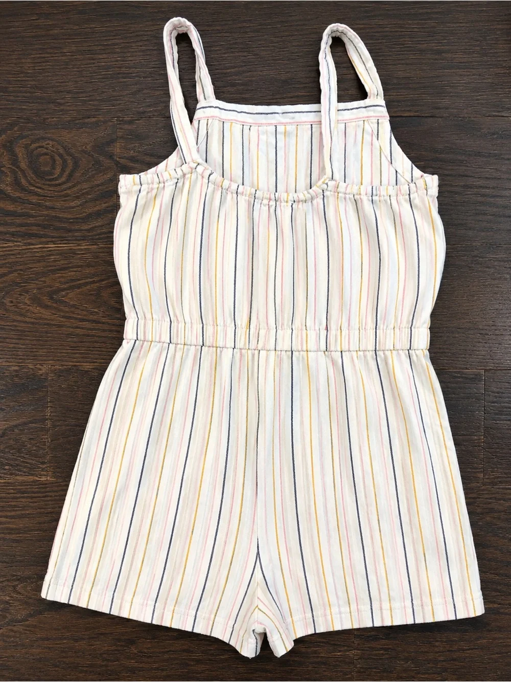 Old Navy Cream Romper with Multicolor Stripes